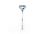 White gold Fancy Blue Radiant  Cut Solitaire Engagement Ring with Thin Band and Four-Prong Setting_5