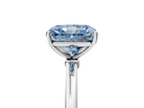 White gold Fancy Blue Radiant  Cut Solitaire Engagement Ring with Thin Band and Four-Prong Setting_8
