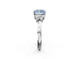 White gold Fancy Blue Radiant  Cut Solitaire Floral Diamond Ring with Four-Prong Setting_22