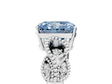 White gold Fancy Blue Radiant Cut Solitaire Milgrain Leaf Band with Prong Setting_17