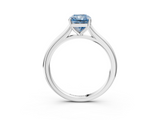 White gold Fancy Blue Radiant  Cut Solitaire Ring with Cathedral Band and Four-Prong Setting_55