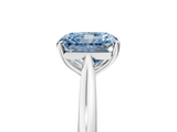 White gold Fancy Blue Radiant  Cut Solitaire Ring with Cathedral Band and Four-Prong Setting_57