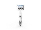 White gold Fancy Blue Radiant  Cut Solitaire Ring with Four-Prong Setting and Classic Band_79
