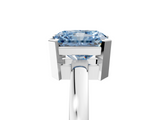White gold Fancy Blue Radiant  Cut Solitaire Ring with Four-Prong Setting and Classic Band_82