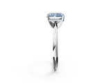 White gold Fancy Blue Radiant  Cut Solitaire Ring with Four-Prong Setting on a Classic Band_27