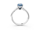 White gold Fancy Blue Radiant  Cut Solitaire Ring with Four-Prong Setting on a Classic Band_28
