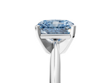 White gold Fancy Blue Radiant  Cut Solitaire Ring with Four-Prong Setting on a Classic Band_30