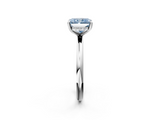 White gold Fancy Blue Radiant  Cut Solitaire Ring with Thin Band and Four-Prong Setting_18