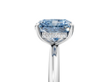 White gold Fancy Blue Radiant  Cut Solitaire Ring with Thin Band and Four-Prong Setting_21