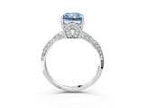 White gold Fancy Blue Radiant Cut Solitaire Split Shank Pave Diamond Engagement Ring with Four-Prong Setting_39