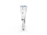 White gold Fancy Blue Radiant Cut Solitaire Tension Set Diamond Ring with Split Shank Band_26