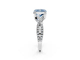 White gold Fancy Blue Radiant Cut Solitaire Twist Pave Diamond Engagement Ring with Prong Setting_2