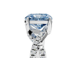 White gold Fancy Blue Radiant Cut Solitaire Twist Pave Diamond Engagement Ring with Prong Setting_5