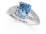 White gold Fancy Blue Radiant  Cut Split Shank Pave Diamond Engagement Ring with Four-Prong Setting_25