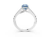 White gold Fancy Blue Radiant  Cut Split Shank Pave Diamond Engagement Ring with Four-Prong Setting_27