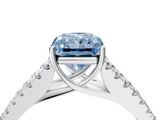 White gold Fancy Blue Radiant  Cut Split Shank Pave Diamond Engagement Ring with Four-Prong Setting_28