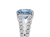 White gold Fancy Blue Radiant  Cut Split Shank Pave Diamond Engagement Ring with Four-Prong Setting_29
