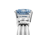 White gold Fancy Blue Radiant  Cut Three-Stone Channel Set Ring with Bar Prongs_49