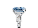 White gold Fancy Blue Radiant  Cut Three-Stone Diamond Pavé Band with Prong Setting_22