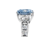 White gold Fancy Blue Radiant  Cut Three-Stone Diamond Pave Band with Prong Setting_42
