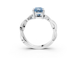 White gold Fancy Blue Radiant  Cut Twisted Pavé Band Solitaire Ring with Four-Prong Setting_58