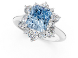 White gold Fancy Blue Radiant  Diamond Cluster Halo Ring with Solitaire Band and Four-Prong Setting_21