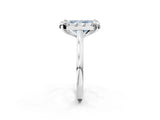 White gold Fancy Blue Radiant  Diamond Cluster Halo Solitaire with Four-Prong Setting_91