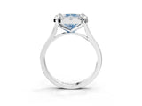 White gold Fancy Blue Radiant  Diamond Cluster Halo Solitaire with Four-Prong Setting_92