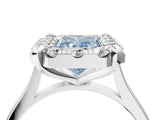 White gold Fancy Blue Radiant  Diamond Cluster Halo Solitaire with Four-Prong Setting_93