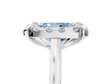 White gold Fancy Blue Radiant  Diamond Cluster Halo Solitaire with Four-Prong Setting_94