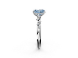 White gold Fancy Blue Radiant  Diamond Cluster Prong-Set Solitaire Ring_22