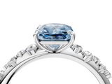 White gold Fancy Blue Radiant  Diamond Cluster Prong-Set Solitaire Ring_24