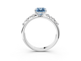 White gold Fancy Blue Radiant  Diamond Cluster Prong-Set Solitaire Ring_27