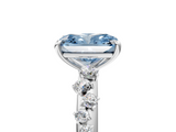 White gold Fancy Blue Radiant  Diamond Cluster Prong-Set Solitaire Ring_29