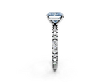 White gold Fancy Blue Radiant  Diamond Pavé Band Solitaire with Four-Prong Setting_220