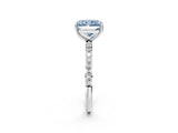 White gold Fancy Blue Radiant  Diamond Pavé Band with Six-Prong Setting_47