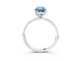 White gold Fancy Blue Radiant  Diamond Pavé Band with Six-Prong Setting_48