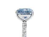 White gold Fancy Blue Radiant  Diamond Pavé Band with Six-Prong Setting_56