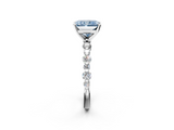 White gold Fancy Blue Radiant  Diamond Prong Set Engagement Ring with Pave Band_201