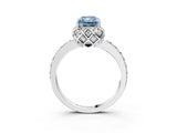White gold Fancy Blue Radiant  Diamond Solitaire Ring with Shared Prong Pavé Band_15