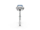 White gold Fancy Blue Radiant  Diamond Solitaire Ring with Shared Prong Pavé Band_67