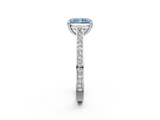 White gold Fancy Blue Radiant  Diamond Solitaire with Pave Band and Six-Prong Setting_21
