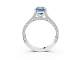 White gold Fancy Blue Radiant  Diamond Solitaire with Pave Band and Six-Prong Setting_23
