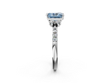 White gold Fancy Blue Radiant  Diamond Three-Stone Pave Band with Four-Prong Setting_22