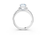 White gold Fancy Blue Radiant  Diamond Three-Stone Pave Band with Four-Prong Setting_23