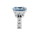 White gold Fancy Blue Radiant  Diamond Three-Stone Pave Band with Four-Prong Setting_25