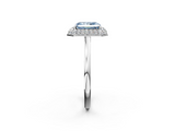 White gold Fancy Blue Radiant  Halo Diamond Engagement Ring with Solitaire Band and Four-Prong Setting_22