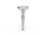 White gold Fancy Blue Radiant  Halo Diamond Engagement Ring with Split Shank and Four-Prong Setting_62