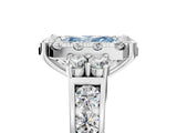 White gold Fancy Blue Radiant  Halo Diamond Engagement Ring with Split Shank and Four-Prong Setting_65