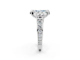 White gold Fancy Blue Radiant  Halo Diamond Engagement Ring with Split Shank and Four-Prong Setting_78